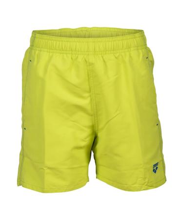ARENA Boys' Beach Boxer Solid R Swim Trunks 164 Soft Green-neon Blue