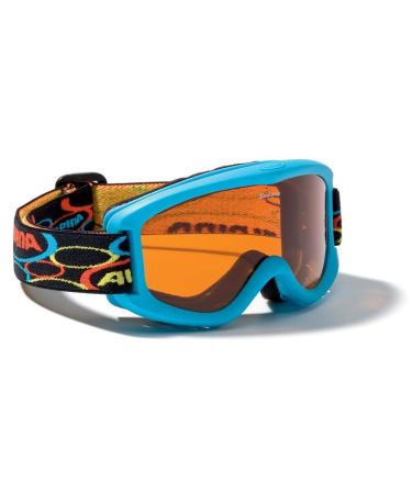 ALPINA CARVY 2.0 - Anti-fog extremely robust and shatter-proof ski goggles with 100% UV protection for children one size cyan mat