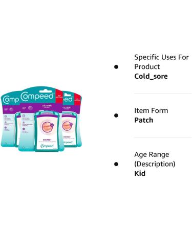 Compeed Cold Sore Healing Patch - 45 Patches (3 Packs of 15) - Convenient Treatment Option - 1.5 x 1.5 cm - Buy Online on SooperMarket.com