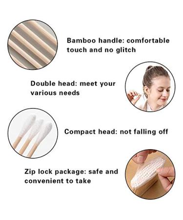 Yicare Biodegradable Bamboo Cotton Swabs - 100% Eco-Friendly Ear Cleaning & Makeup Remover - 6 x 100mm - Buy Online on SooperMarket.com