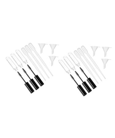 HAPINARY 1 Set Mascara Tube Liquid Eyeliner Bottle Wine Lip Tint Mini Lip Gloss Lash Wand Lip Gloss Tube Abs