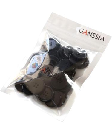 50PCS GANSSIA 1 Inch Black Resin Sewing Buttons for DIY Craft Decoration - Buy Online on SooperMarket.com