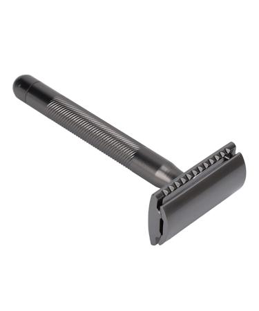 Double Edge Safety Razor for Men - Portable Zinc Alloy Brass Handle Shaving Razor | Perfect Birthday Gift | Home Salon Essential (Black) - Buy Online on SooperMarket.com