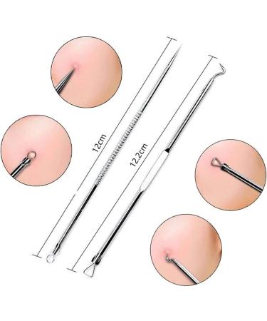 U-K Newest Dual Heads Acne Needle Blackhead Blemish Squeeze Pimple Extractor Remover Spot Cleaner Beauty Skin Care Tool 4pcs/set - Buy Online on SooperMarket.com