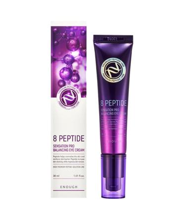 Enough 8 Peptide Sensation Pro Balancing Eye Cream 30ml - Advanced Skincare for Brighter Eyes Minimizes Puffiness Dark Circles and Fine Lines - Korean Beauty Essential for Youthful Radiance 8 Peptide Sensation Pro Balancing Eye Cream 1.01 Ounce (Pack of 1