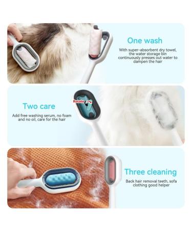 Animal Hair Removal Brush with Water Tank - Pet Hair Remover for Dogs & Cats - Includes 2 Dry Towels - Long-Haired Pink Cleaning Tool - Buy Online on SooperMarket.com