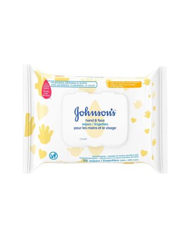 Johnson s Hand and Face Baby Cleansing Wipes for Sensitive Skin Alcohol Free Travel Pack 25 Count 25 count (Pack of 1) Hand & Face