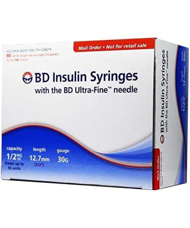 BD Ultra-Fine Insulin Syringes 30G 1/2cc 1/2 inch 90/bx - Buy Online Now! - Buy Online on SooperMarket.com