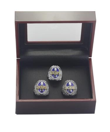 Hykjshed 3PCs Fantasy Football Rings 2021 to 2023 Championship Rings Collection FFL Championship Trophy Gift Box Ring Display Box 13