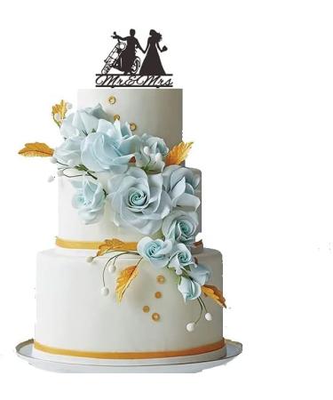Motorcycle Wedding Cake Topper Bride and Groom with Motorbike Cake Topper Funny Motorcycle Couple Cake Topper for Wedding/Engagement/Bridal Shower Party Decoration - Buy Online on SooperMarket.com
