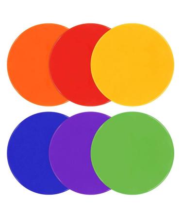 TuXHui Spot Markers 9 Inch 10 Inch Non Slip Rubber Agility Markers Flat Field Cones Floor Dots for Soccer Basketball Sports Speed Agility Training and Drills 9inch 6pcs 6colors