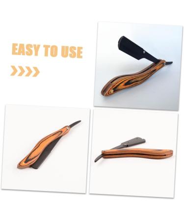 Beavorty 4pcs Folding Razor Set - Men's Straight Razors with Wooden Handles | Premium Manual Shaver & Knife Holder | Stainless Steel Blades for a Close Shave - Buy Online on SooperMarket.com