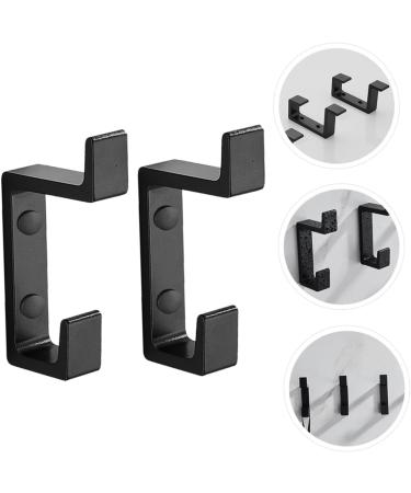OSALADI 2pcs Up and Down Double Hook 2 Metal Clothes Home Storage Hook Towel Rack Double Fork 8.7x3cm Black - Buy Online on SooperMarket.com