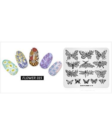 Floral Butterfly Nail Art Stamper Tool - Plate Stamp Flower Multi-Pattern Printing Template FL015 - Buy Online on SooperMarket.com