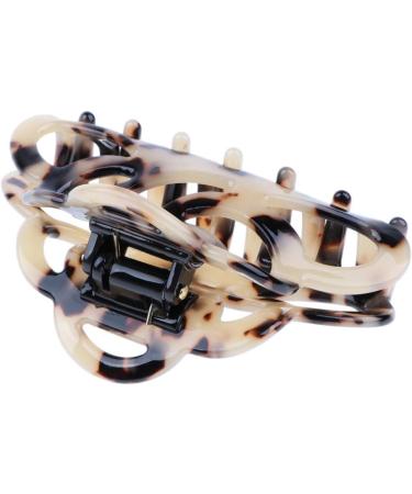 F Fityle Women's Vintage Hair Gripper Clip - Acrylic Hair Claw Stylish Leopard Design for Effortless Elegance - Buy Online on SooperMarket.com