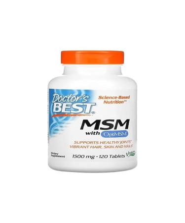 Doctor's Best MSM 1500mg - Vegan with OptiMSM 120 Tablets Active Ingredients