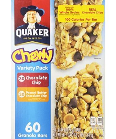 Quaker Chewy Granola Bars Sixty Bar Variety Pack (.84 oz each) by Quaker Foods
