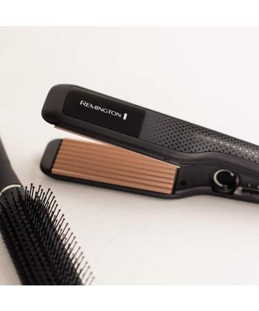 Buy Remington S3580 Crepe Iron for Zigzag Waves & Volume - 37mm Antistatic Ceramic Coating 150-220 C Perfect for Fine & Thick Hair - Buy Online on SooperMarket.com