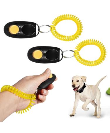 Gheart Hund Clicker training clicker with hand loop dog training clicker finger clicker for clicker training dog training and dog training for dog cat horse 2 pieces black