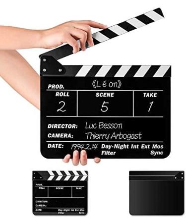 Sedremm Dry Erase Director's Film Movie Clapperboard Slate for Film TV MovieCut Action Scene (10x12in/24.5x30cm) White Clapboard and Colorful Stick - Buy Online on SooperMarket.com