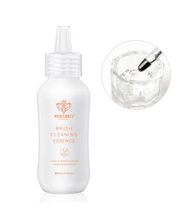 Modelones Nail Art Brush Cleaner & Restorer for Solid Gel Polish/Nail Extension Gel/Builder Gel/Nail Art Liner/Dip Powder/Acrylic Powder Manicure Brush DIY Salon at Home - 80ml/2.71 Fl.Oz Z1-Nail Brush Cleaner