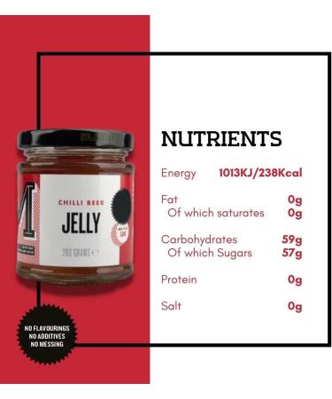 Manfood Chilli Beer Jelly (200g) | Sweet Jelly with a hint of Chilli | Perfect for Cheese | Try in a Gravy or use as a Glaze for Meat or tofu | Made in The UK - Buy Online on SooperMarket.com