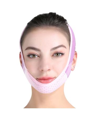 Double Chin Reducer | V Line Lifting Mask & Chin Strap for Women - Face Slimming Solution (Purple - Buy Online on SooperMarket.com