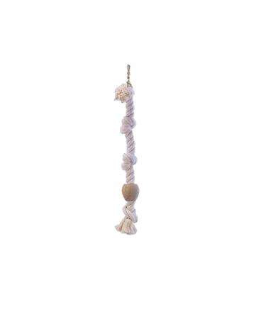 Nobby 31308 Cage Toy climbing rope cotton with wooden block white L: 67 cm 25 mm 3 knots