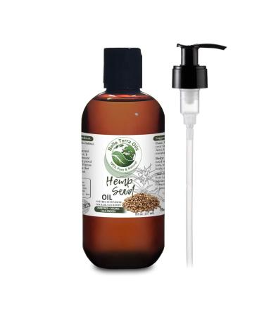 Hemp Seed Oil. 8oz. 100% Pure. Cold-pressed. Unrefined. Organic. Non-GMO. Chemical-free. Soothes Dry Skin. Rich in Omega 3 6. Natural Moisturizer for Hair Skin Beard Stretch Marks. Bella Terra Oils. 8 Fl Oz (Pack of ...