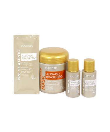 Kativa Brazilian Smoothing - New Hyaluronic Acid Formula | Professional Vegan Hair Smoothing at Home | Up to 12 Weeks of Keratin Treatment - Buy Online on SooperMarket.com