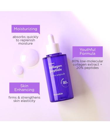 Hanskin Collagen Peptide Hydra Ampoule 90ml - Advanced Anti-Aging Formula with 80% Collagen & 20% Peptide for Wrinkles & Fine Lines - International Shipping - Buy Online on SooperMarket.com