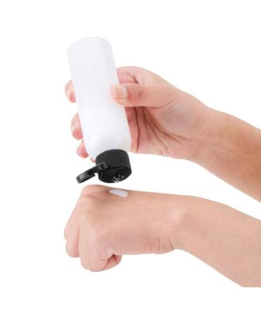TOUREAL 100ML Travel Bottles Set - 5 Empty Plastic Cosmetic Bottles with Funnel - Flip Cap Ideal for International Shipping - Buy Online on SooperMarket.com