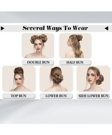 OMGREAT 2PCS Dark Auburn Updo Messy Hair Buns Curly Wavy Ponytail Extensions - Buy Online on SooperMarket.com
