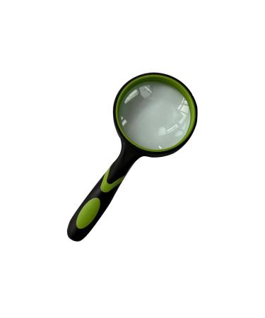 A magnifying glass 10x magnifying glass magnifying glass 75mm hand reading icing with non -slip soft rubber handle for books newspapers maps coins jewelry hobbies for seniors and children (green) green 1