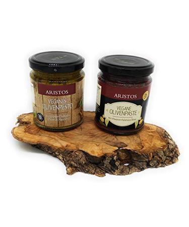 Aristos Black Tapenade - Vegan Olive Paste from Greek Kalamata Olives (3x190g) - Gourmet Spread & Cooking Ingredient with Greek Herbs - Buy Online on SooperMarket.com