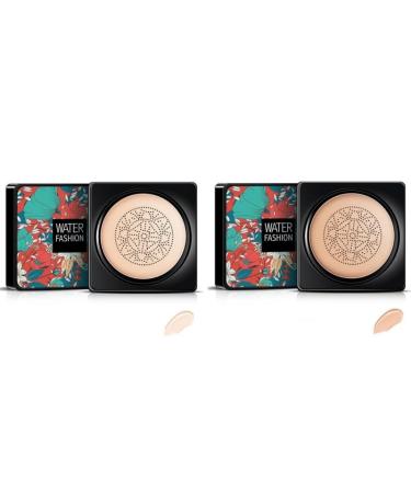 Lovelycat Mushroom Head Air Cushion CC Cream Concealer Foundation Stick Moisturizing Concealer Lasting Brightening Liquid Foundation for All Skin Even Skin Tone Makeup Base For Hides Face (A-2PC)