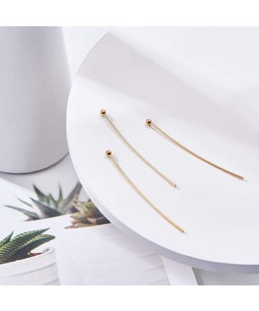 100pcs 18K Gold Plated Ball Head Pins 22 Gauge for DIY Jewelry Making - 35x0.6mm - Buy Online on SooperMarket.com