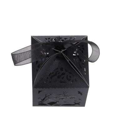 Gogogmee 50pcs box Can Style Branch Creative Black Exquisite Candy Hollow Halloween Container