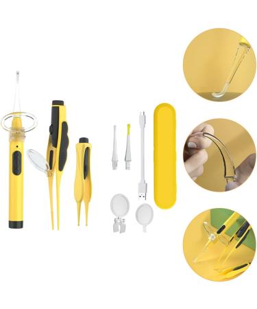 FRCOLOR 2pcs Ear Wax Removal Kit with LED | Ear Cleaning Tool Set | Yellow | 14x2x2cm - Buy Online on SooperMarket.com