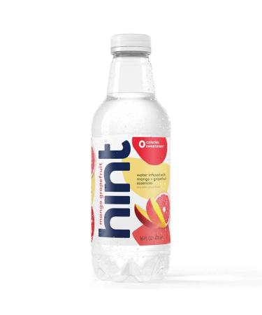Hint Water Mango-Grapefruit (Pack of 12), 16 Ounce Bottles, Pure Water Infused with Mango and Grapefruit, Zero Sugar, Zero Calories, Zero Sweeteners, Zero Preservatives, Zero Artificial Flavors Mango Grapefruit