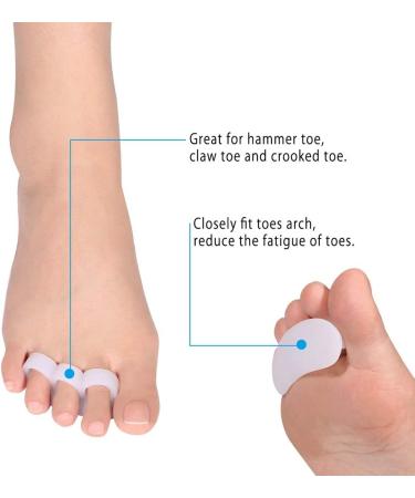 Clear Gel Toe Straightener Spacers - Bunion & Hammer Toe Corrector for Plantar Fasciitis Relief - Buy Online on SooperMarket.com