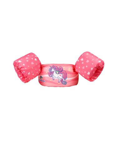 BLUEMARS Kids Swim Vests, Floaties for Toddler Girls and Boys from 30 to 50 pounds Rainbow Unicorn - Pink