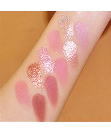Go Ho 10 Colors Eyeshadow Palette - Matte & Glitter Makeup, Pink Eye Shadow Shades - Waterproof High Pigment Formula - Rose Pink Style - Buy Online on SooperMarket.com