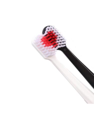 PiniceCore 2pcsToothbrushes Black and White Heart Shaped Couple toothbrushes eco Friendly Nano toothbrushes Dental Care Brush BlackWhite one size
