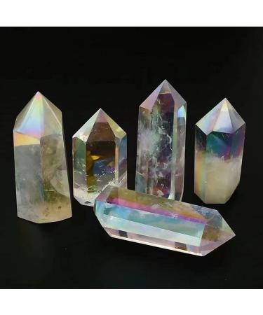 Collection 1pc Natural Aura Clear Quartz Point for Healing Feng Shui Decoration 55mm-65mm