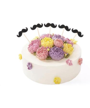 Luzhengyang 20pcs Mustache Stick Cupcake Birthday Wedding Cake Topper - Buy Online on SooperMarket.com