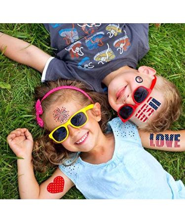Terra Tattoos Fourth of July Temporary Tattoo Set - 75 Red White Blue & Metallic Designs - Buy Online on SooperMarket.com