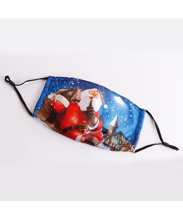 1 Pieces Adults Protect_Cover_Mask Washable Reusable Christmas Print With Filter Pocket Adjustable Earloops (Q) - Buy Online on SooperMarket.com