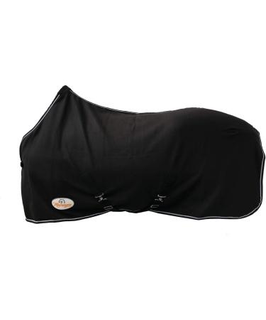 Marengos Economic Sweat Rug - Breathable Fleece Transport Blanket for Horses - Removable Cross Strap - Black 145cm - Buy Online on SooperMarket.com