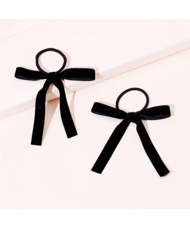Limtula 2pieces Colorful Ribbon Bowknot Hair Scrunchies Elastic Hair Ropes Ponytail Holder Festival Woman Hair Supplies Black - Buy Online on SooperMarket.com